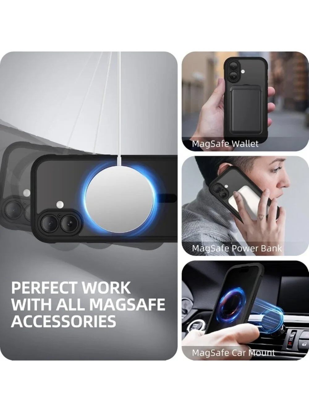 iPhone 17 Case with MagSafe, Privacy Screen Protector, Shockproof Full Body